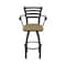 Holland Bar Stool Co Jackie with Arms 36 in. Swivel Bar Stool with Black Wrinkle Finish and Canter Sand Seat 415 - alternate 9